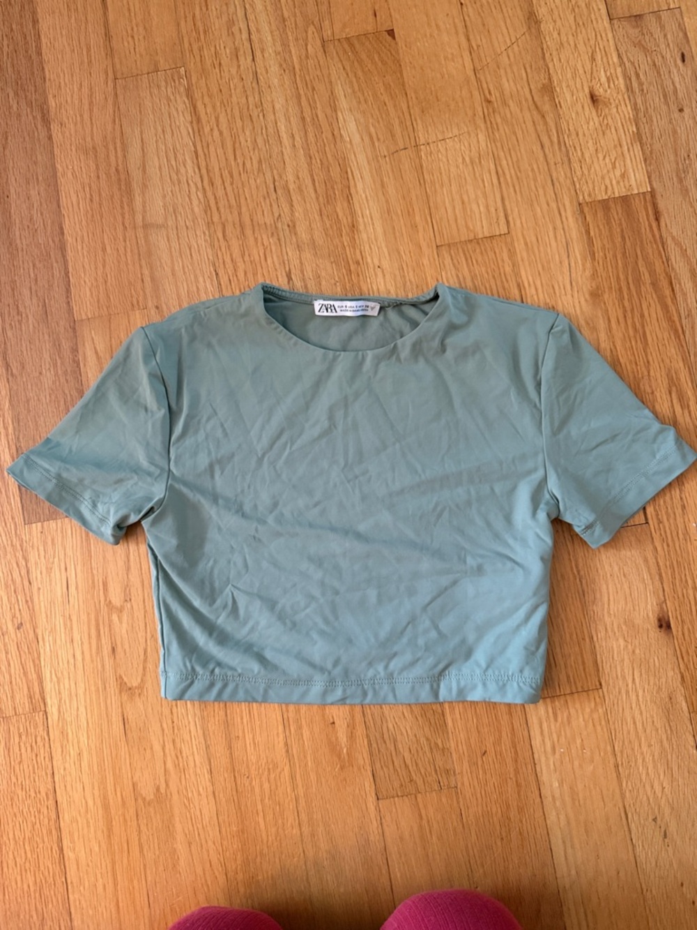Green soft crop top